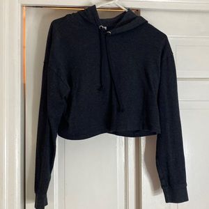 Cropped dark grey hoodie